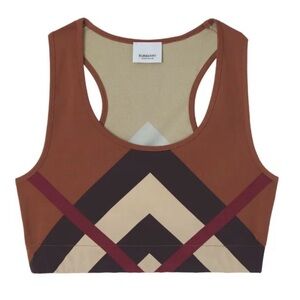 ✨ Burberry Chevron Check-print cropped vest top